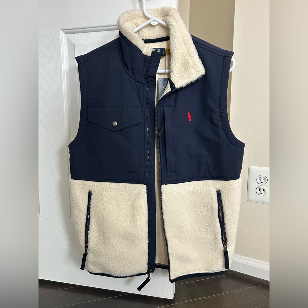 Polo Ralph Lauren Men's Navy and Cream Vest